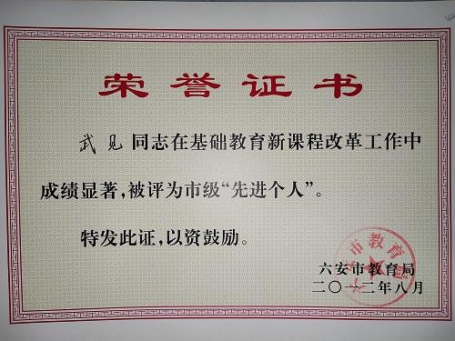 六安市先进个人